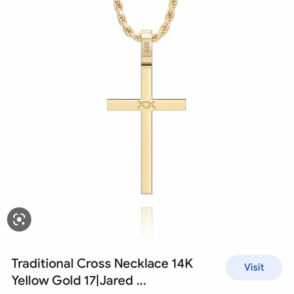 14kt gold men’s cross necklace with 24in. Chain - Picture 5 of 8